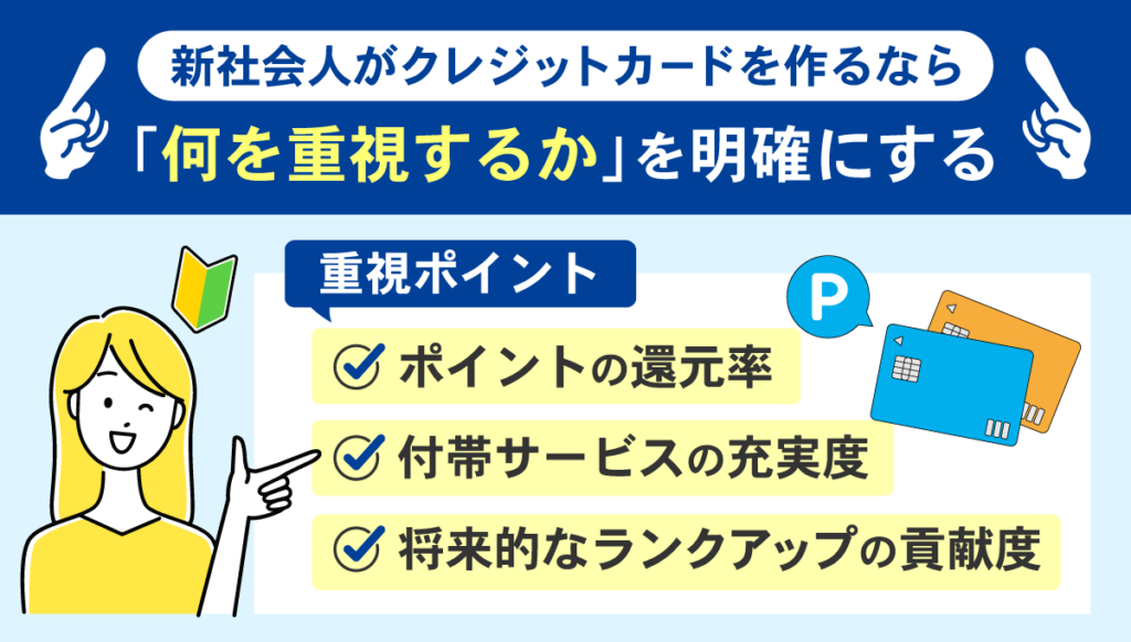 新社会人がクレジットカードを選ぶ時の重視するポイントまとめ