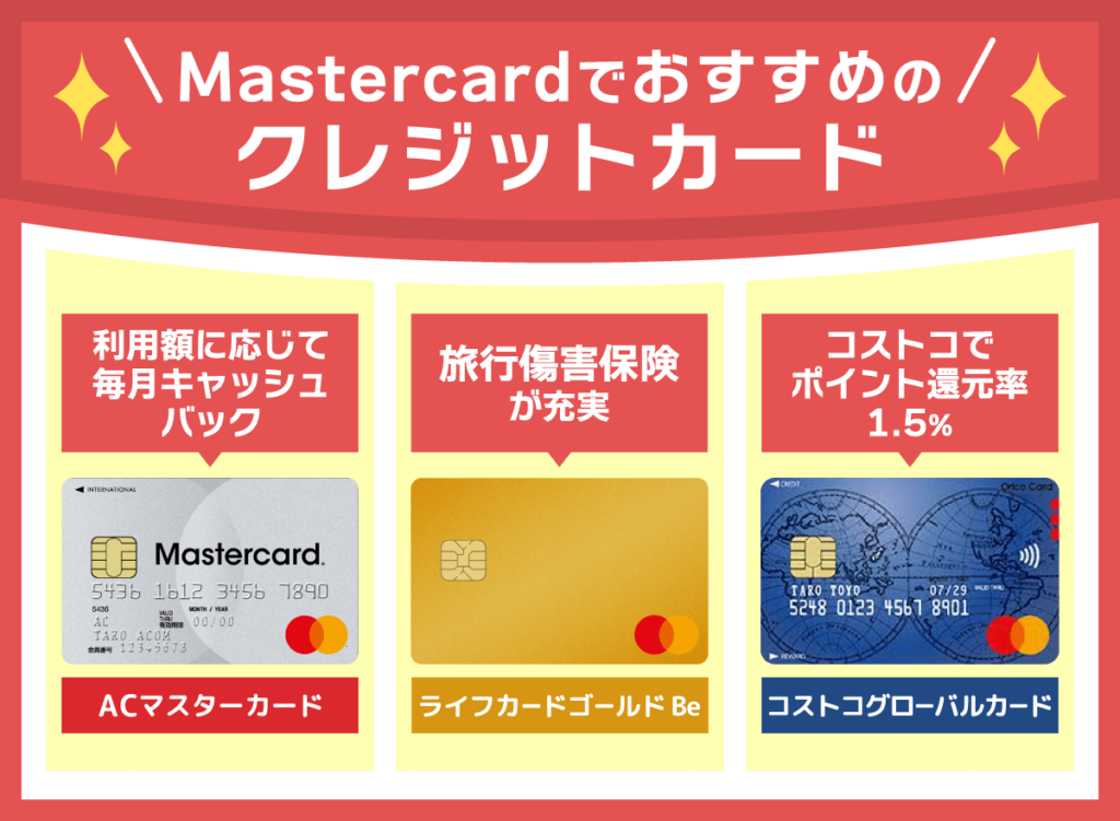 Mastercardが発行できるおすすめのクレジットカード