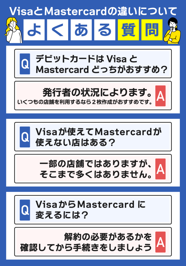 VisaとMastercardどっちに関するよくある質問