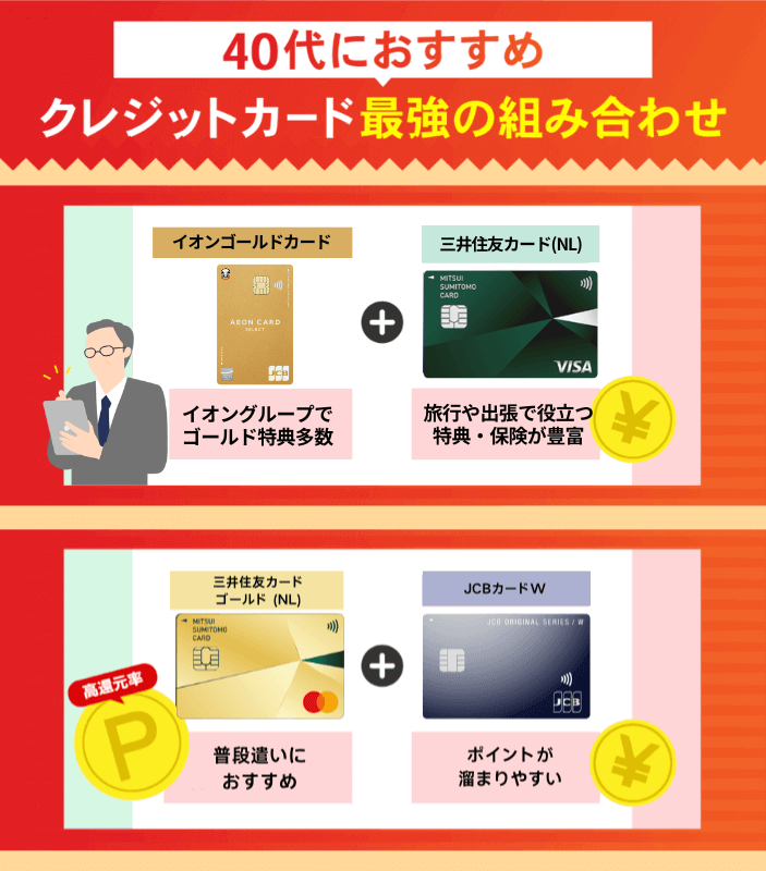 40代におすすめのクレジットカード最強の2枚の組み合わせ