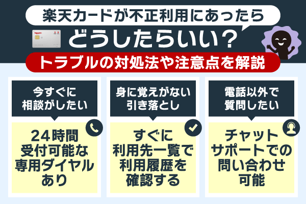 楽天カードが不正利用されたときの対処法や注意点